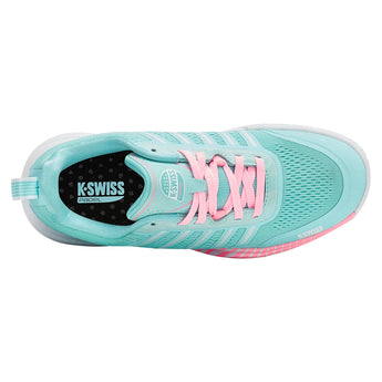 Women's Ultra Court Padel Shoes Soft Neon Blue and White-Footwear-K-Swiss-94436-411-3-Tennis Express