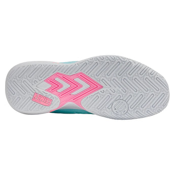 Women's Ultra Court Padel Shoes Soft Neon Blue and White-Footwear-K-Swiss-94436-411-5-Tennis Express