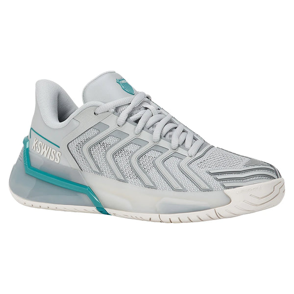 Women's Ultrashot 4 Tennis Shoes Glacier Gray and Baltic,Footwear,K-Swiss,Glacier Gray/Baltic,5,Tennis Express,94437-019F26