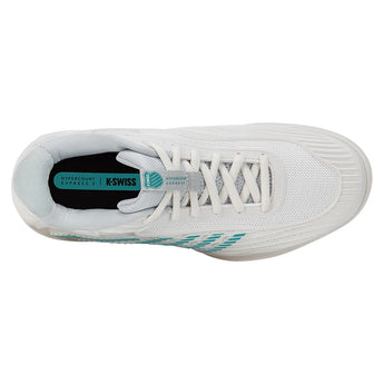 Women's Hypercourt Express 3 D Width Tennis Shoes Blanc de Blanc and Glacier Gray,Footwear,K-Swiss,,,Tennis Express,94603-110-4