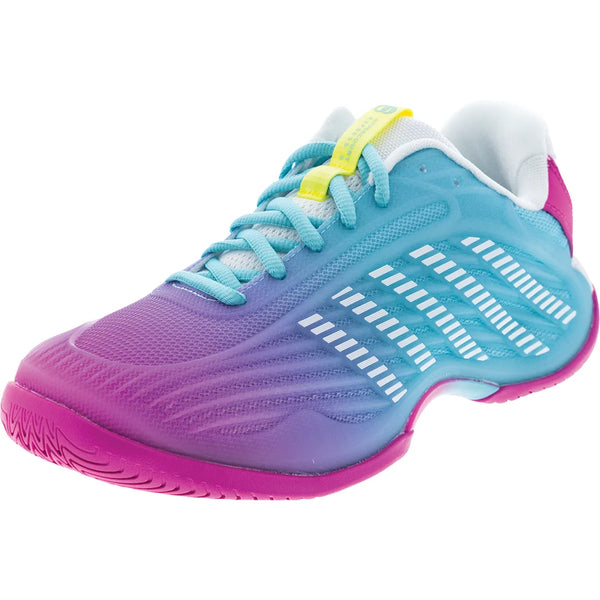 Women's Hypercourt Express 3 Tennis Shoes Neon Pink and Neon Blue, K-Swiss, Tennis Express, 94603-672F26-6