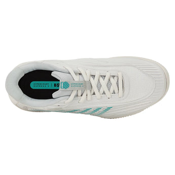 Women's CLAY Court Hypercourt Express 3 Tennis Shoes Blanc de Blanc and Glacier Gray,Footwear,K-Swiss,,,Tennis Express,94604-110-3