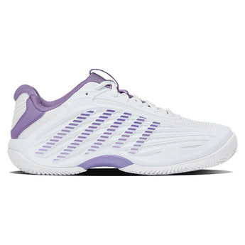 Women's Hypercourt Express 3 Clay Tennis Shoes White and Purple Haze-Footwear-K-Swiss-94604-149-1-Tennis Express