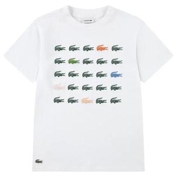 Boys' Croc Grid Tennis Tee-Apparel-Lacoste-947587-W8L-1-Tennis Express