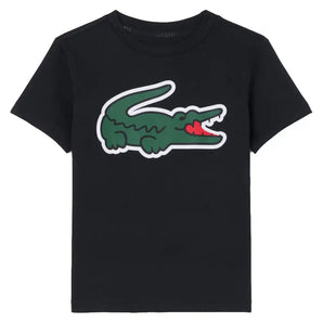 Boys' Ultra Dry Sport Tennis Tee,Apparel,Lacoste,K96 Black,8A,Tennis Express,947870-F26-bk-1