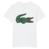 Boys' Ultra Dry Sport Tennis Tee,Apparel,Lacoste,W8L White,8A,Tennis Express,947870-F26-wht-1
