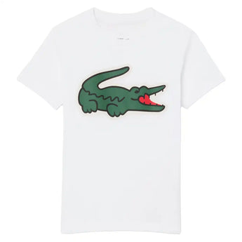 Boys' Ultra Dry Sport Tennis Tee,Apparel,Lacoste,W8L White,8A,Tennis Express,947870-F26-wht-1