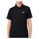 Boys' Ultra Dry Sport Silicon Croc Tennis Polo,Apparel,Lacoste,K96 Black,8A,Tennis Express,947874-F26-Black