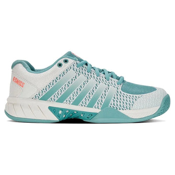 Women's Express Light Pickleball Shoes Blanc de Blanc and Nile Blue-Footwear-K-Swiss-96563-143F23-1-Tennis Express