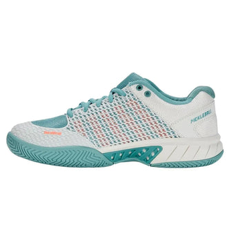 Women's Express Light Pickleball Shoes Blanc de Blanc and Nile Blue-Footwear-K-Swiss-96563-143F23-21-Tennis Express