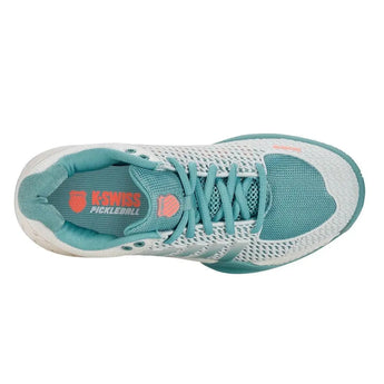 Women's Express Light Pickleball Shoes Blanc de Blanc and Nile Blue-Footwear-K-Swiss-96563-143F23-31-Tennis Express