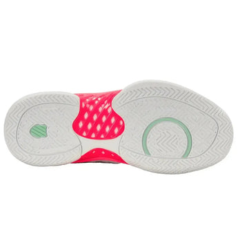 Women's Hypercourt Express 2 D Width Tennis Shoes White and Neon Pastel Pink-Footwear-K-Swiss-96613-173F25-4-Tennis Express