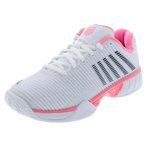 Women's Hypercourt Express 2 Tennis Shoes White and Neon Pastel Pink-Footwear-K-Swiss-96613-173F25copy-Tennis Express