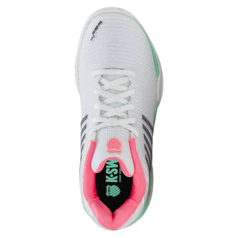 Women's Hypercourt Express 2 Clay Tennis Shoes White and Neon Pastel Pink-Footwear-K-Swiss-96614-178H25-3-Tennis Express