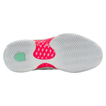 Women's Hypercourt Express 2 Clay Tennis Shoes White and Neon Pastel Pink-Footwear-K-Swiss-96614-178H25-5-Tennis Express