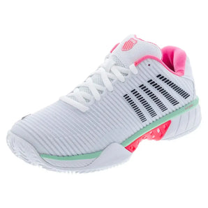 Women's Hypercourt Express 2 Clay Tennis Shoes White and Neon Pastel Pink-Footwear-K-Swiss-96614-178H25copy-Tennis Express