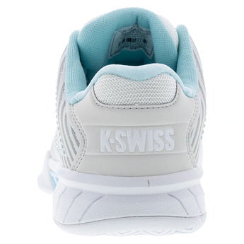 Women's Hypercourt Express 2-Wide Tennis Shoes White and Blue Glow,Footwear,K-Swiss,,,Tennis Express,96807-089B04copy