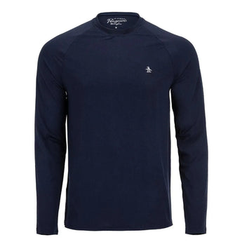 Men's Raglan Long Sleeve Tennis Pull Over-Apparel-Penguin-98244-417_BLACK_IRIS-L-Tennis Express