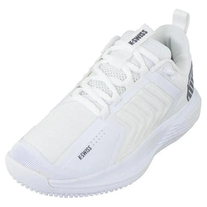 Women's Ultrashot 3 Grass Tennis Shoes White and Steel Gray,Footwear,K-Swiss,6.5,,Tennis Express,98560-153F23-x