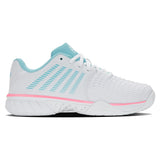 Women's Express Light 3 Padel Shoes White and Soft Neon Blue-Footwear-K-Swiss-98900-146-2-Tennis Express