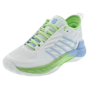 Women's Hypercourt Supreme 2 Tennis Shoes Lucent White and Dutch Canal,Footwear,K-Swiss,5,White,Tennis Express,99071-134U25copy