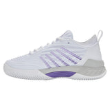 Women's Hypercourt Supreme 2 HB Clay Tennis Shoes White and Lunar Rock-Footwear-K-Swiss-99072-160-1-Tennis Express