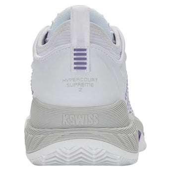 Women's Hypercourt Supreme 2 HB Clay Tennis Shoes White and Lunar Rock-Footwear-K-Swiss-99072-160-4-Tennis Express