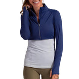 Women's Full Zip Tennis Crop Top-Apparel-BloqUV-99084-NAVY-L_6e518e79-2ddb-494a-b93b-f6905bf738eb-Tennis Express