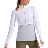 Women's Full Zip Tennis Crop Top-Apparel-BloqUV-99084-WHITE-L_61075373-b9b6-43d0-9ddd-23ccc6d494fa-Tennis Express