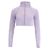 Women's Full Zip Tennis Crop Top-Apparel-BloqUV-99085-LAVENDER-L-Tennis Express