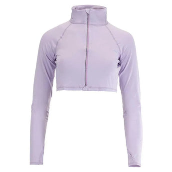 Women's Full Zip Tennis Crop Top-Apparel-BloqUV-99085-LAVENDER-L-Tennis Express