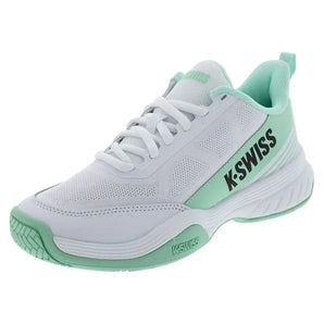 Women's SpeedEx 2 Tennis Shoes White and Neon Mint,Footwear,K-Swiss,5,,Tennis Express,99486-131F25copy