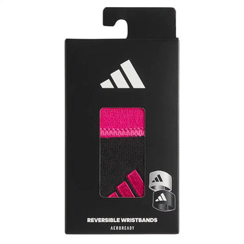 Interval Reversible 2.0 Wristband Team Shock Pink 2 and Black,Accessories,Adidas,,,Tennis Express,A5157192-3