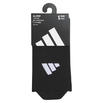 Men's 6 Star Team Grip Crew Socks Black and Onix Grey,Socks,Adidas,,,Tennis Express,A5161962-4