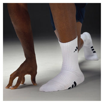 Men's Cushioned 4.0 Crew Socks 3 Pack White and Black,Socks,Adidas,,,Tennis Express,A5162402-4