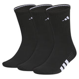 Men's Cushioned 4.0 Crew Socks 3 Pack Black and White,Socks,Adidas,Black/White,L,Tennis Express,A5162403
