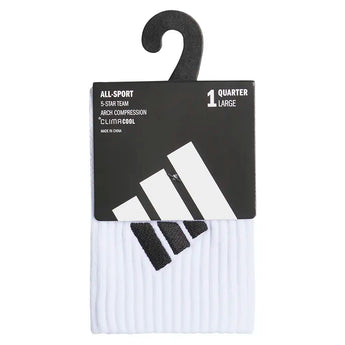 Men's 5 Star Team 3 Quarter Crew Socks White and Black,Socks,Adidas,,,Tennis Express,A5162865-4