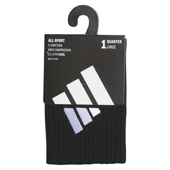 Men's 6 Star Team 3 Quarter Crew Socks Black and White,Socks,Adidas,,,Tennis Express,A51628661-4