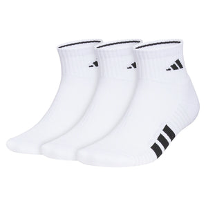 Men's Cushioned 4.0 Quarter Socks 3 Pack White and Black,Socks,Adidas,White/Black,L,Tennis Express,A5163004