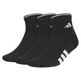 Men's Cushioned 4.0 Quarter Socks 3 Pack Black and White,Socks,Adidas,Black/White,L,Tennis Express,A5163005