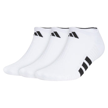 Men's Cushioned 4.0 No Show Socks 3 Pack White and Black,Socks,Adidas,White/Black,L,Tennis Express,A5163014