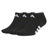 Men's Cushioned 4.0 No Show Socks 3 Pack Black and White,Socks,Adidas,Black/White,L,Tennis Express,A5163015