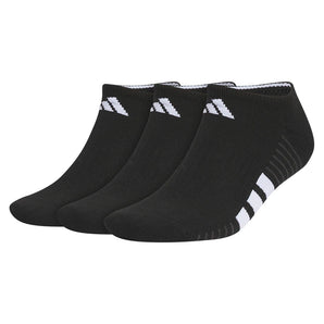 Men's Cushioned 4.0 No Show Socks 3 Pack Black and White,Socks,Adidas,Black/White,L,Tennis Express,A5163015