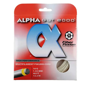 Gut 2000 16G Tennis String Black-Strings-Alpha-AGUT200016BK-SET-Tennis Express
