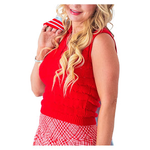 Women's Anna Sweater Tennis Top Red,Apparel,Bubble,Red,XS,Tennis Express,ANNS-R