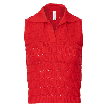Women's Anna Sweater Tennis Top Red,Apparel,Bubble,,,Tennis Express,ANNS-R1