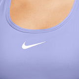 Women's Swoosh Medium Support Padded Sports Bra Purple Pulse and White,Apparel,Nike,,,Tennis Express,AURORA_DX6821-580_PHSYM001-3144