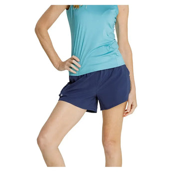 Women's Roe Shorts with Briefs and Ruched Inserts-Apparel-Tail-AX6289-F25-Navy-Tennis Express