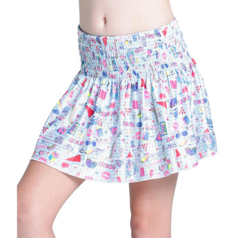 Girls' Diva Smocked Tennis Skort Multicolor-Apparel-Lucky In Love-B118-91B955-1-Tennis Express