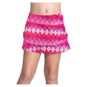 Girls' Diamond Court Tier Tennis Skort Mulberry-Apparel-Lucky In Love-B127-20E955H25-Tennis Express